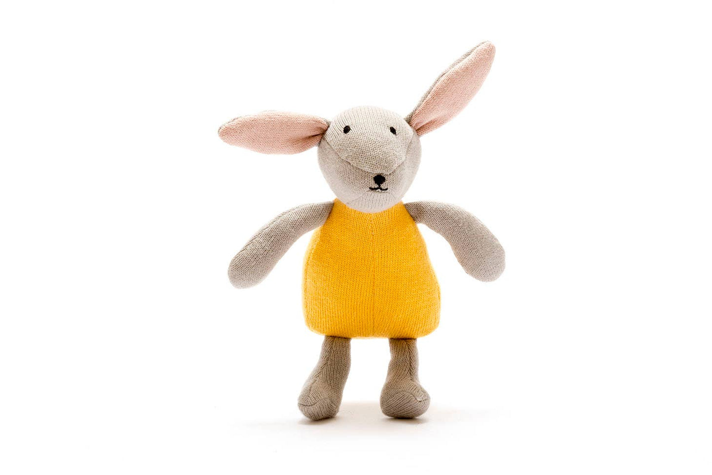 Organic Cotton Bunny Soft Toy in Mustard