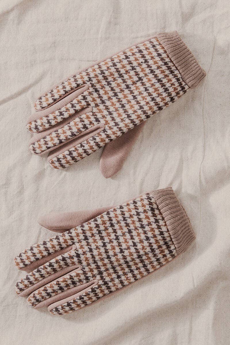 Houndstooth gloves