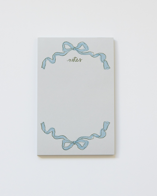 Blue Ribbon Bow Notepad