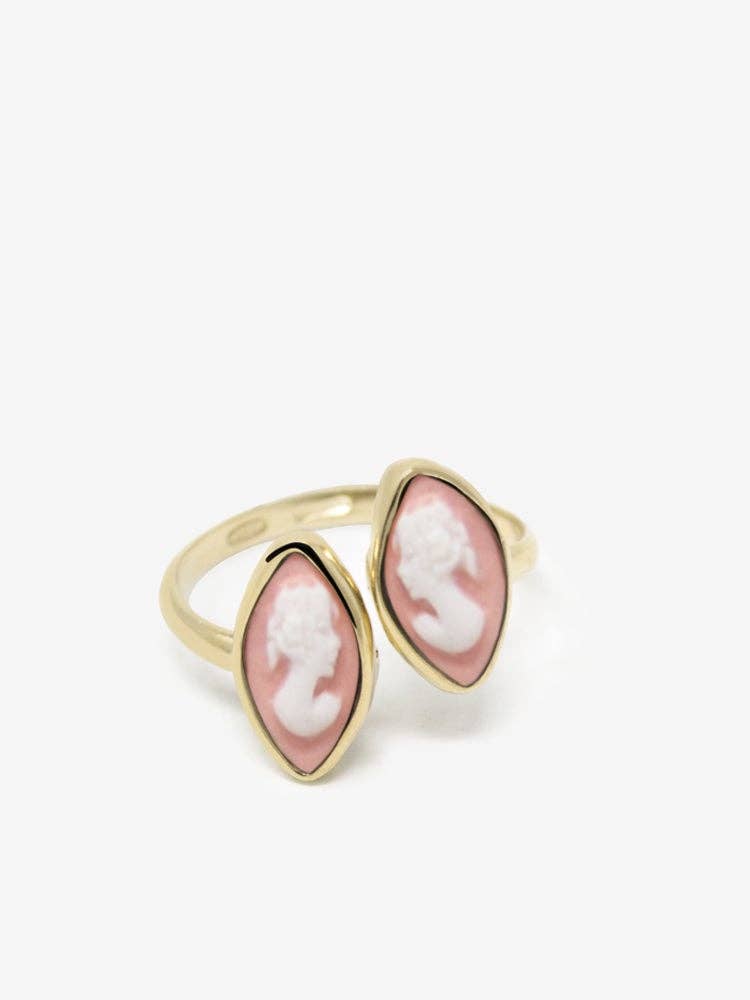 Mariana Gold-plated Pink Cameo Ring