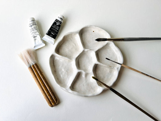 Large Ceramic Watercolor Paint Palette
