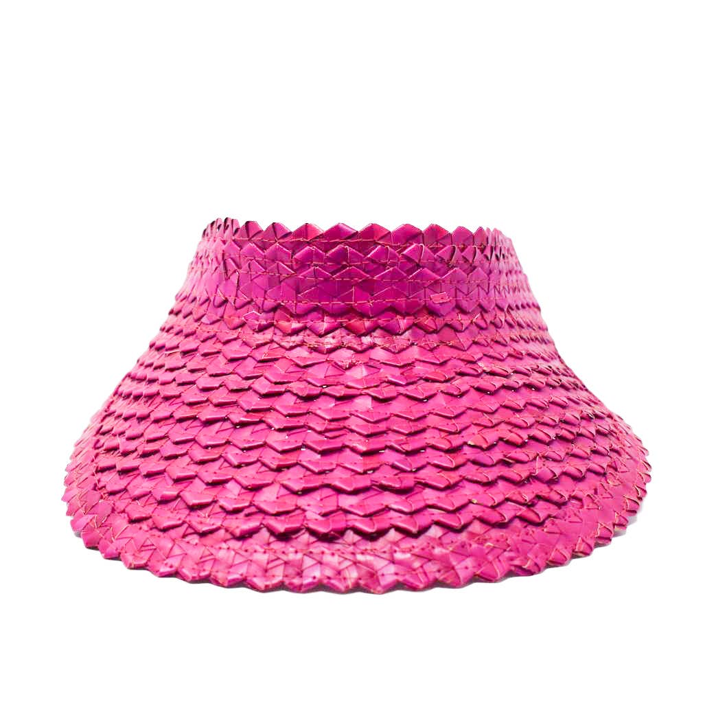 Straw Visor Hat - Azalea Pink